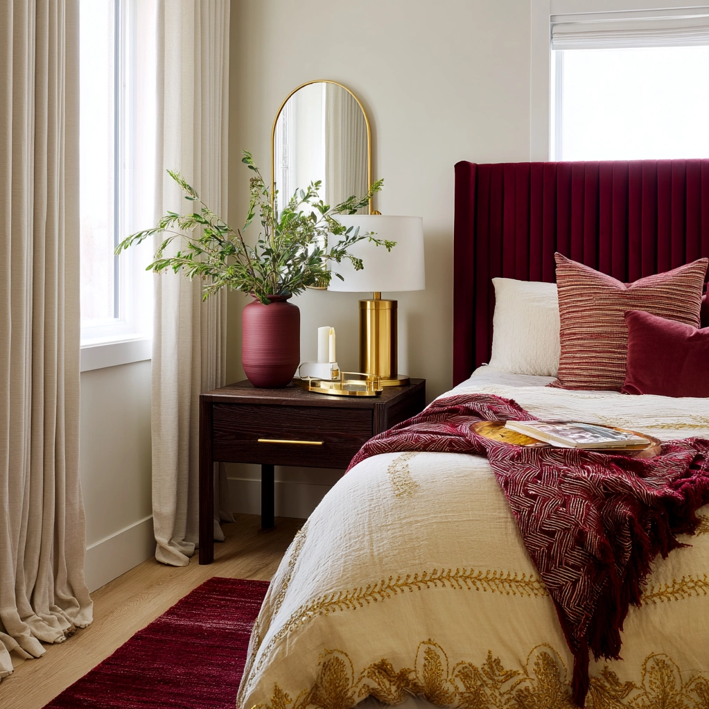 burgundy and gold bedroom ideas
