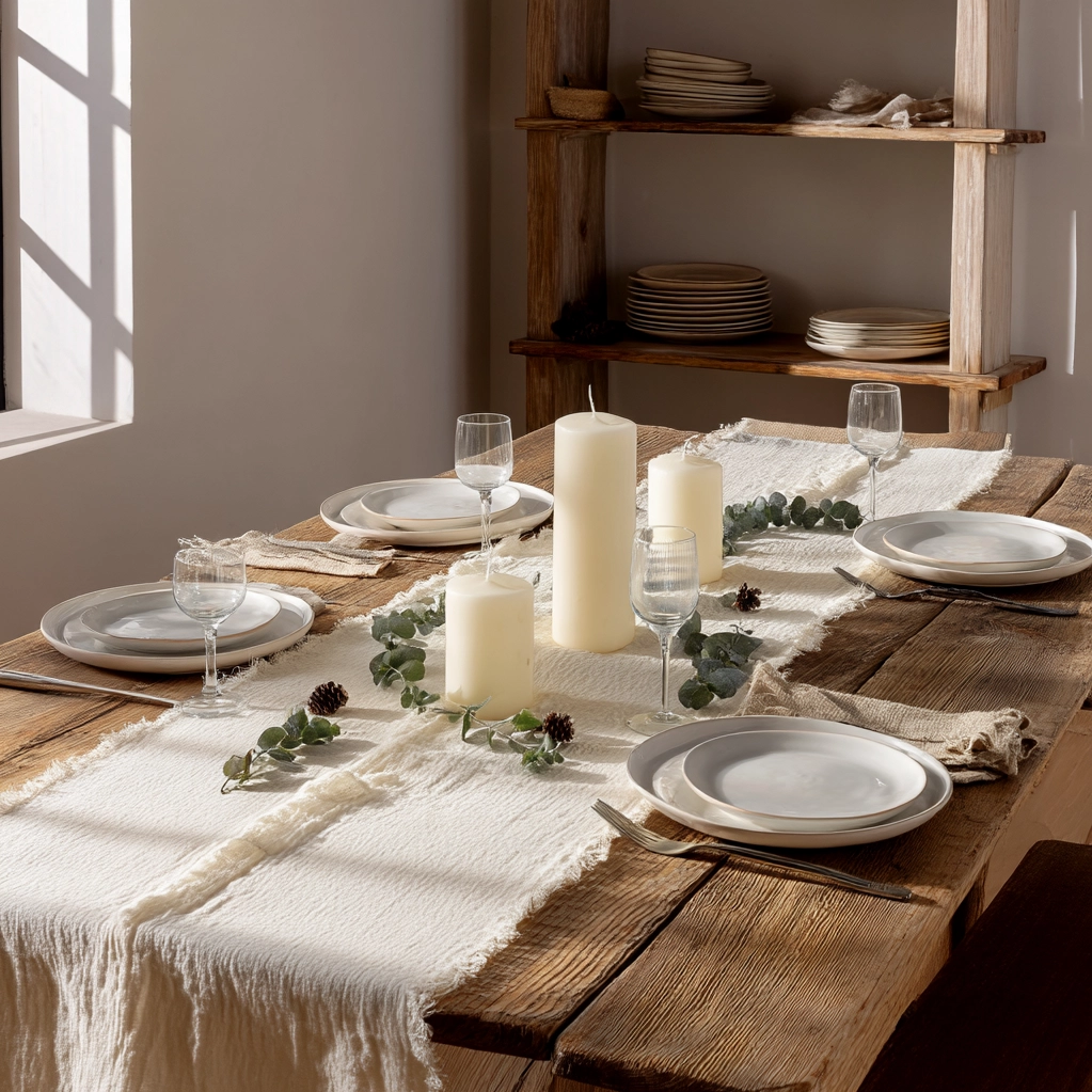 cheesecloth table runner ideas
