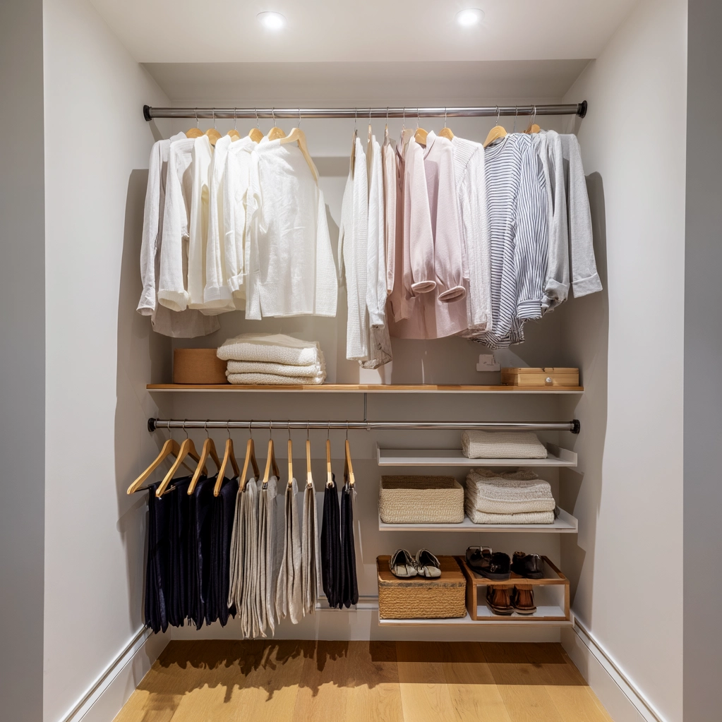 ideas for double rod closets