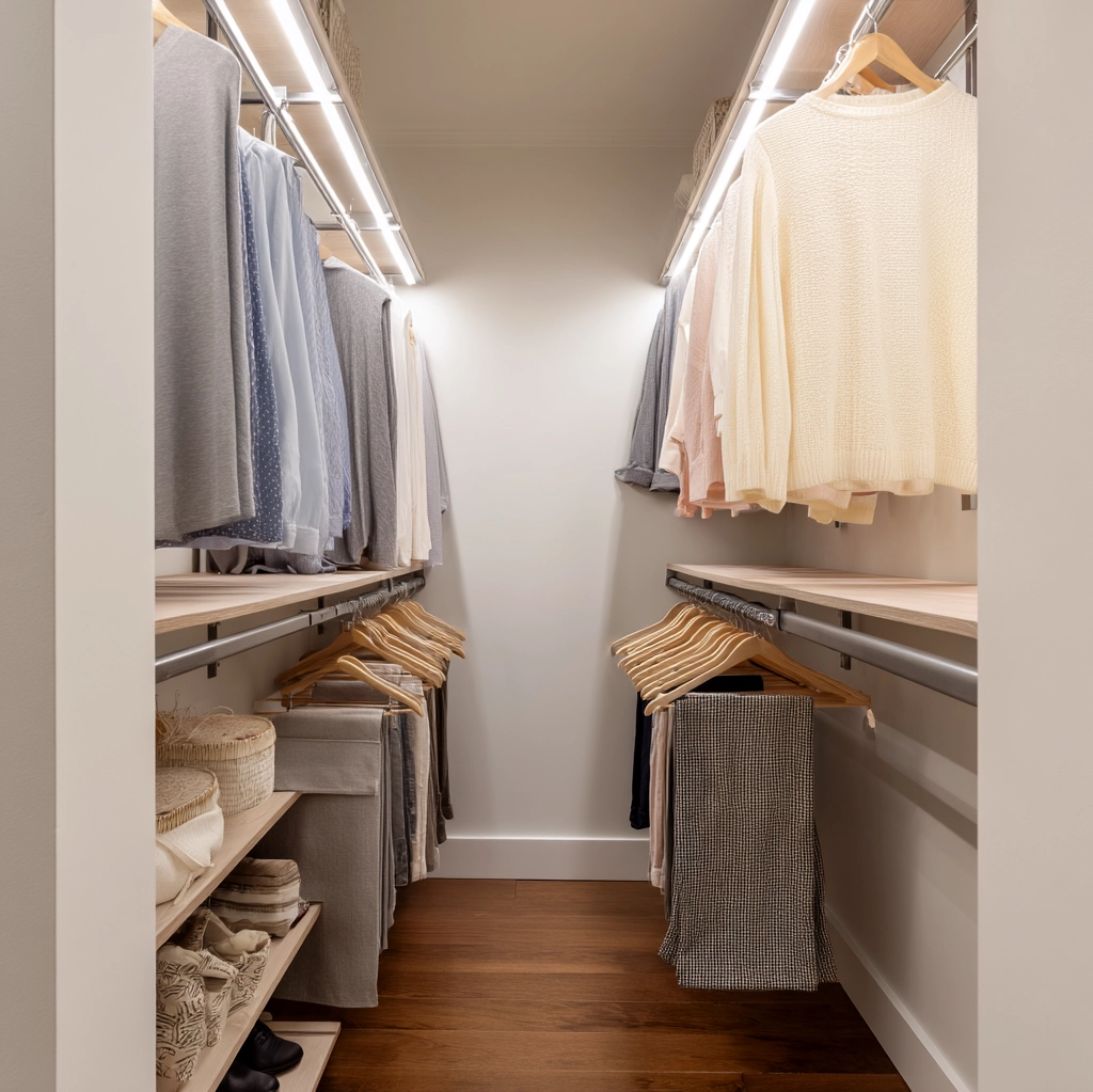 ideas for double rod closets