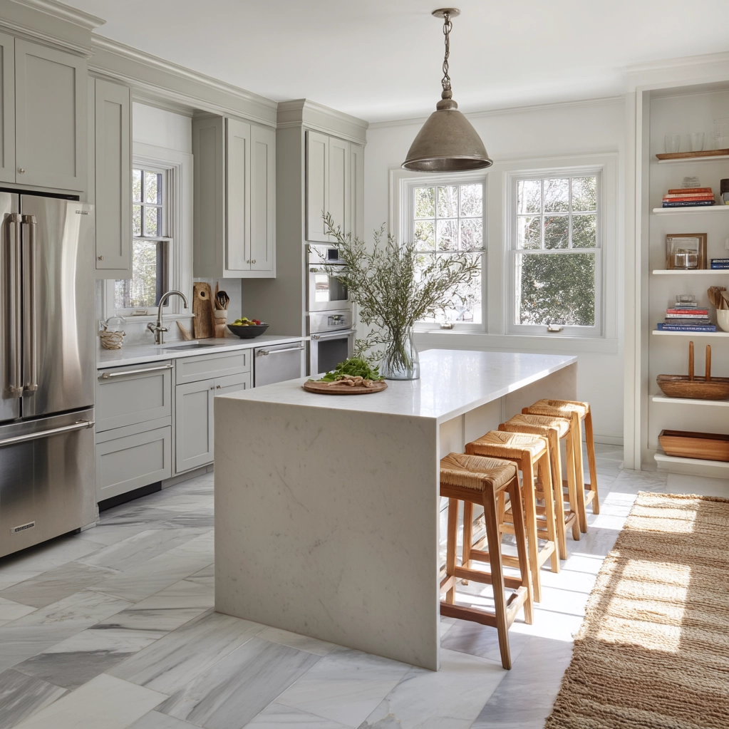 marble floor kitchen ideas