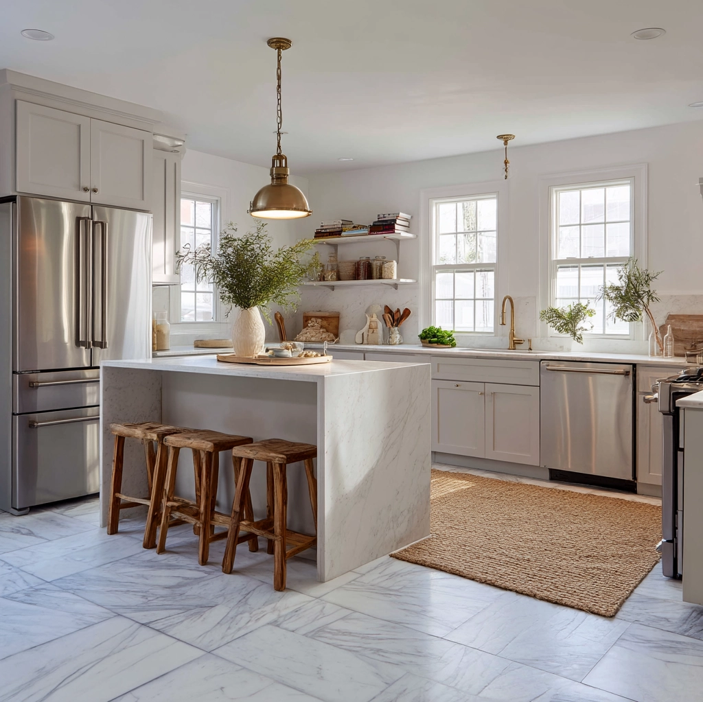 marble floor kitchen ideas