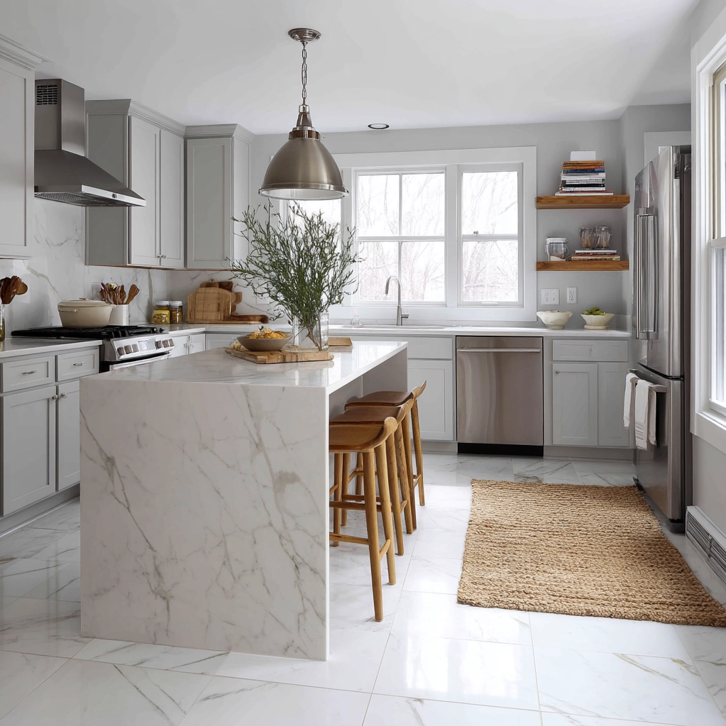 marble floor kitchen ideas