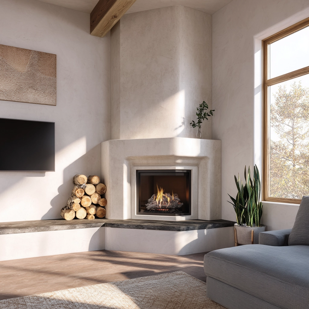 modern plaster fireplace ideas