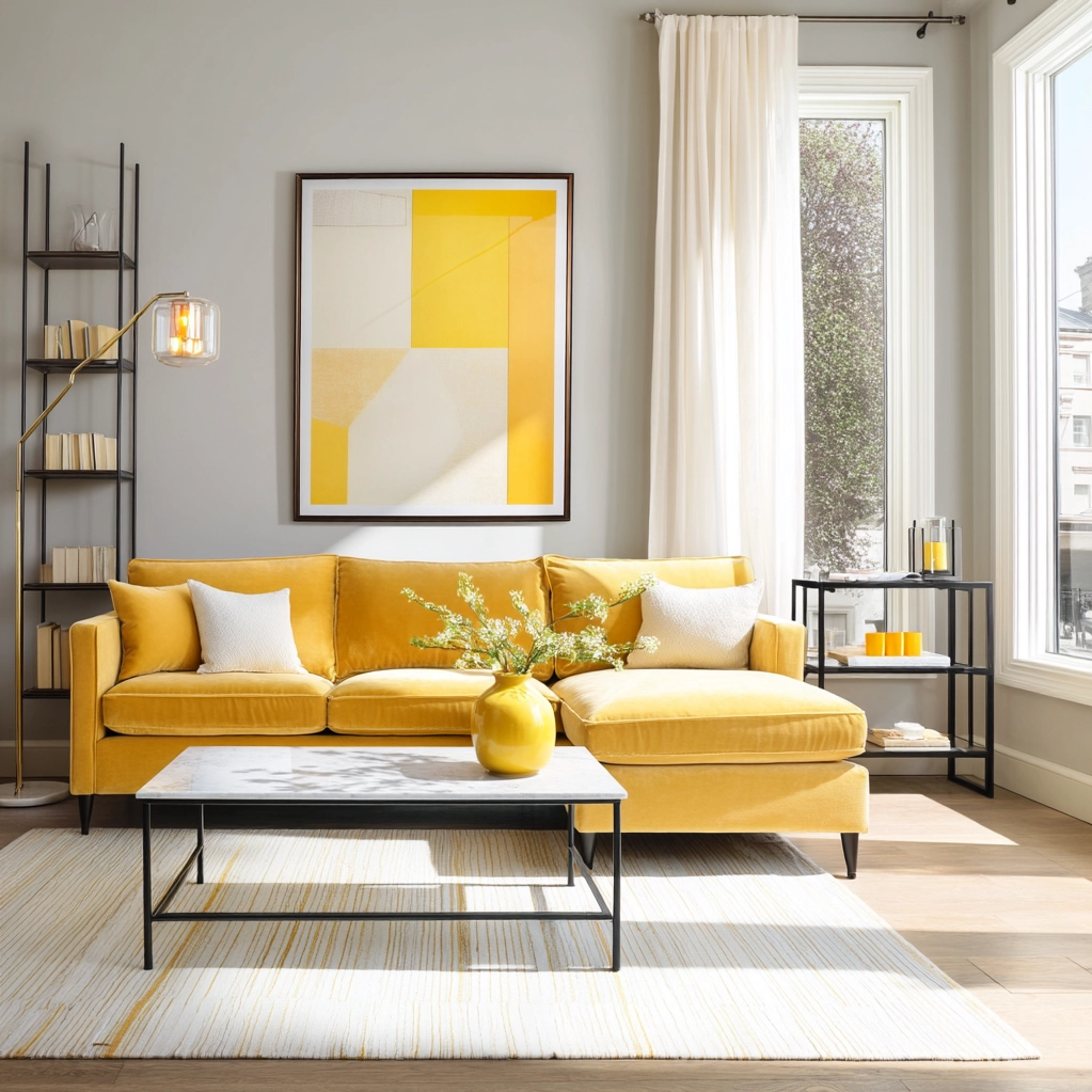 modern yellow living room ideas