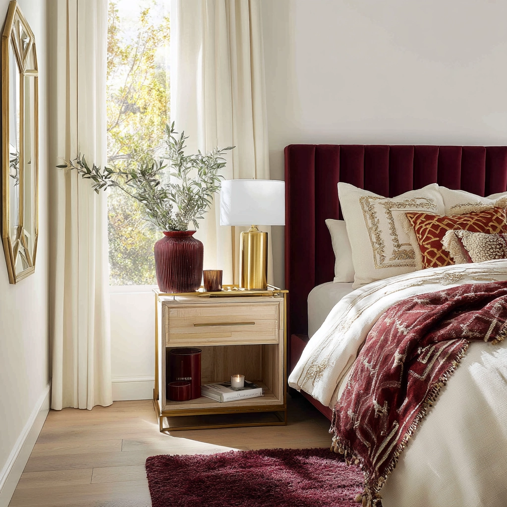 burgundy and gold bedroom ideas