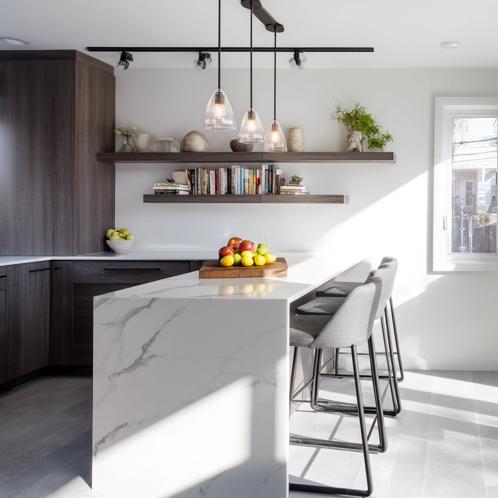 ideas for kitchen peninsulas attached to walls