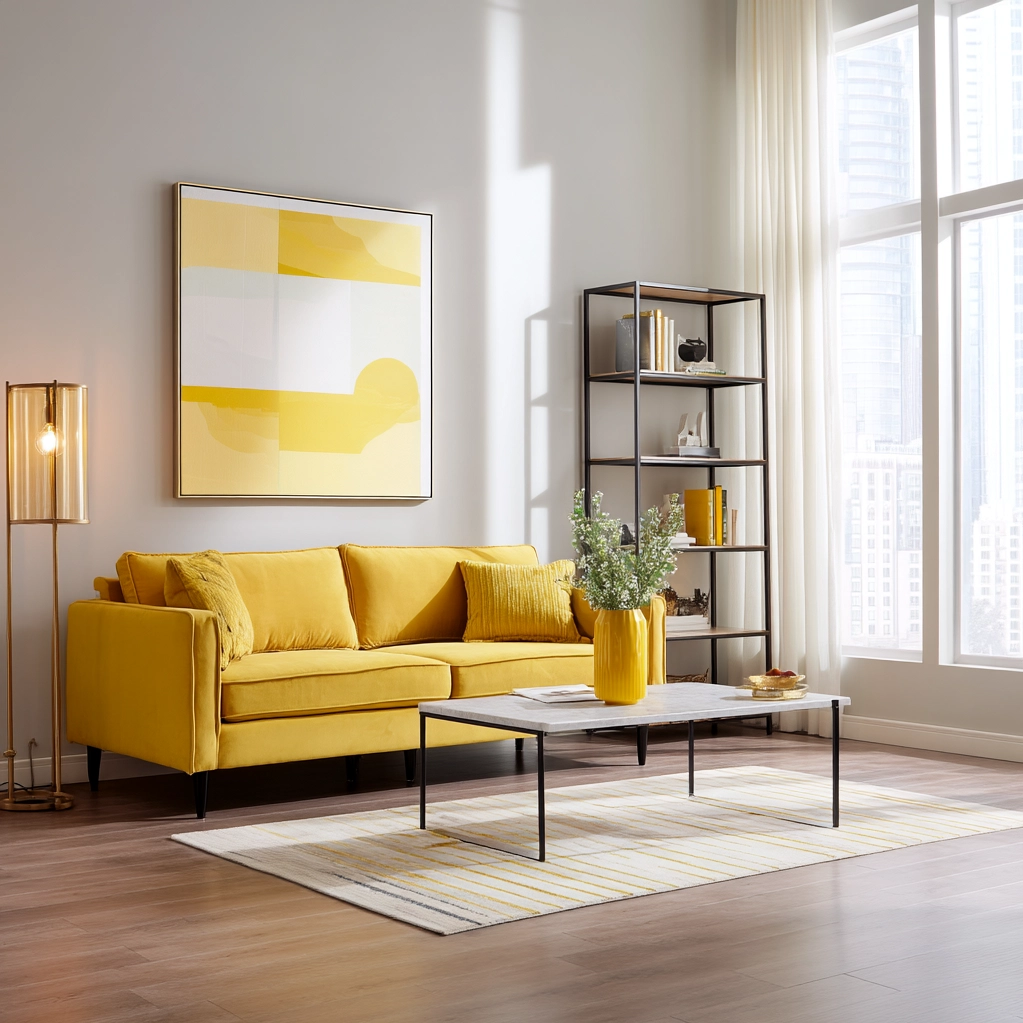 modern yellow living room ideas