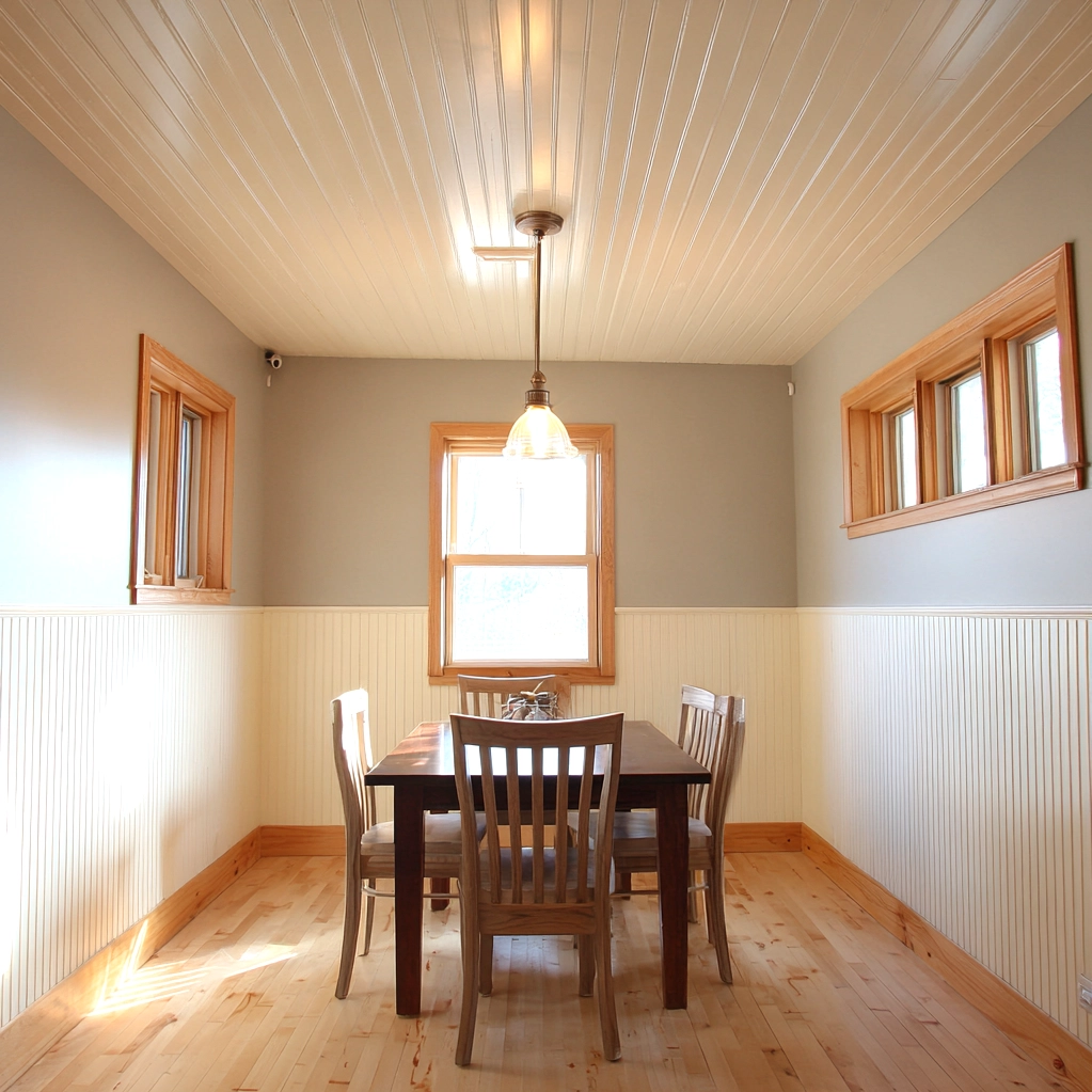 bead board walls and ceiling