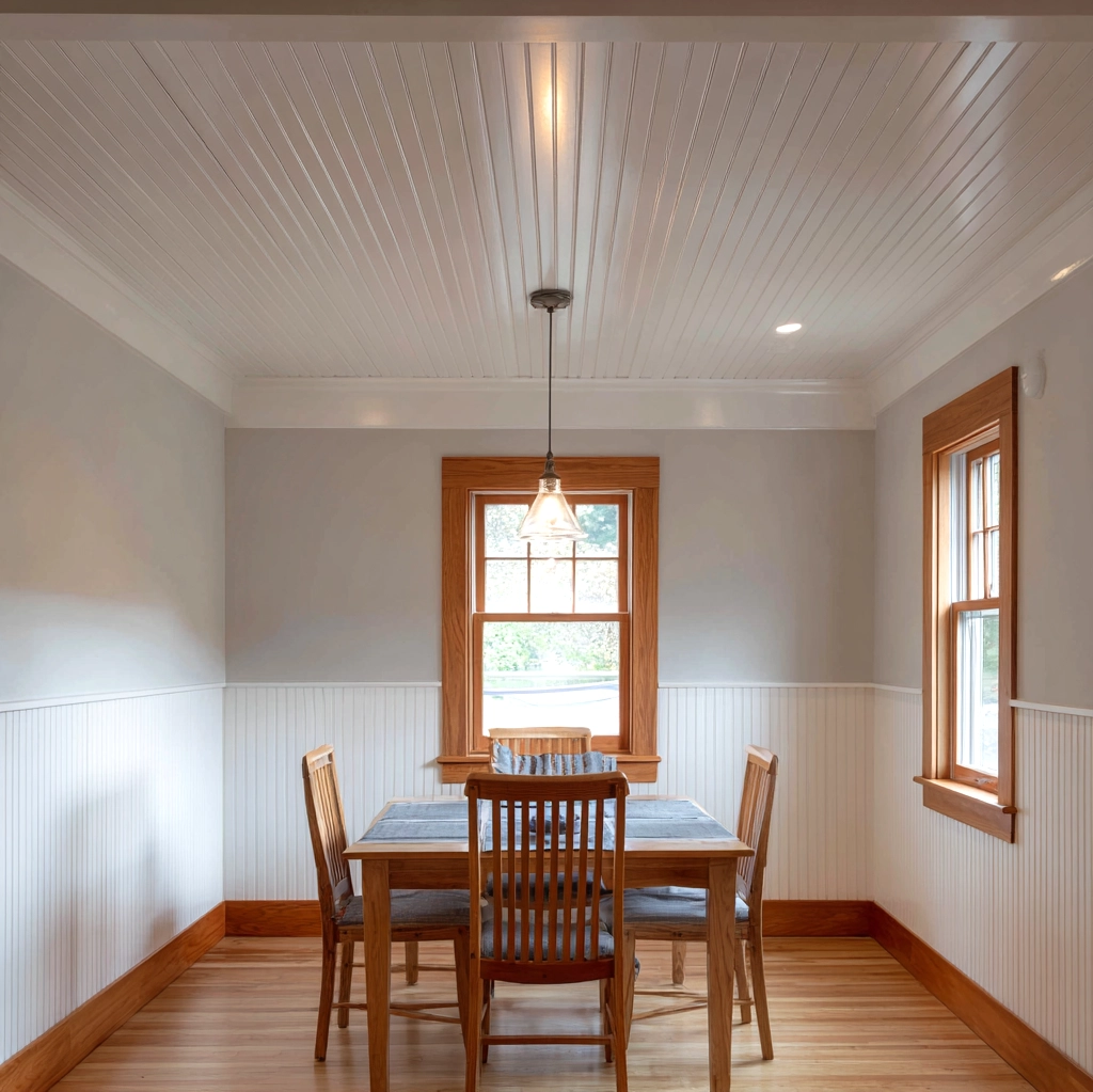 bead board walls and ceiling