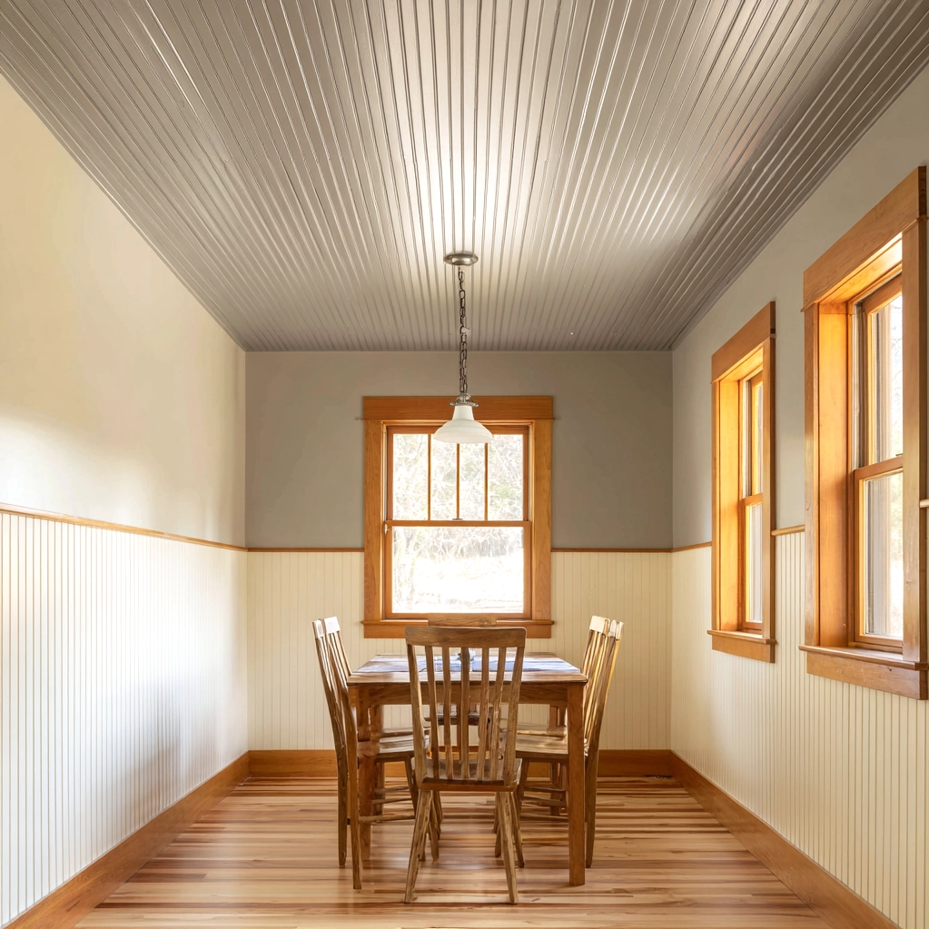 bead board walls and ceiling