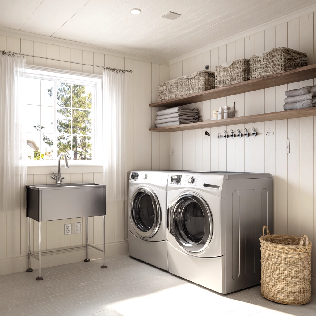 bead board walls laundry room