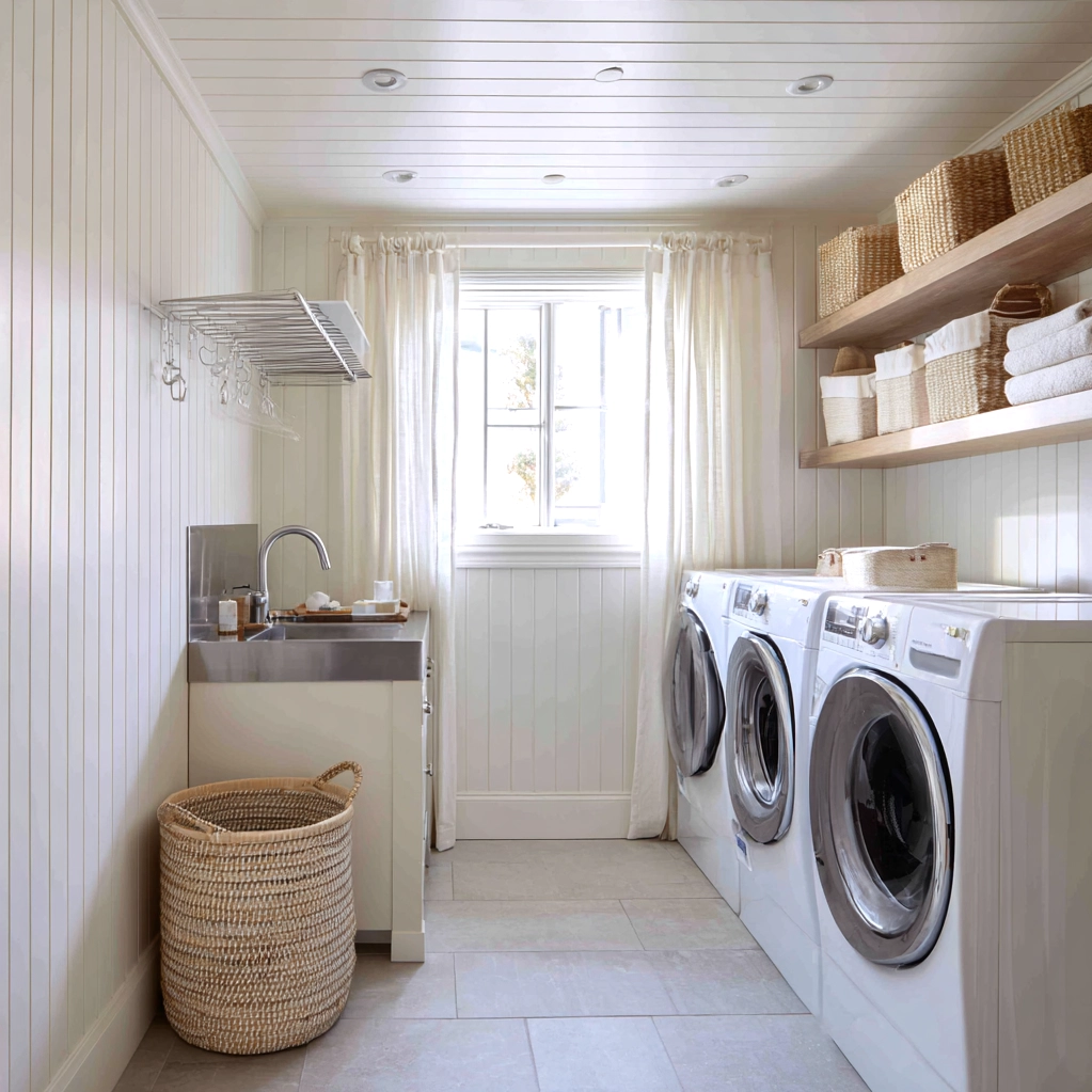bead board walls laundry room