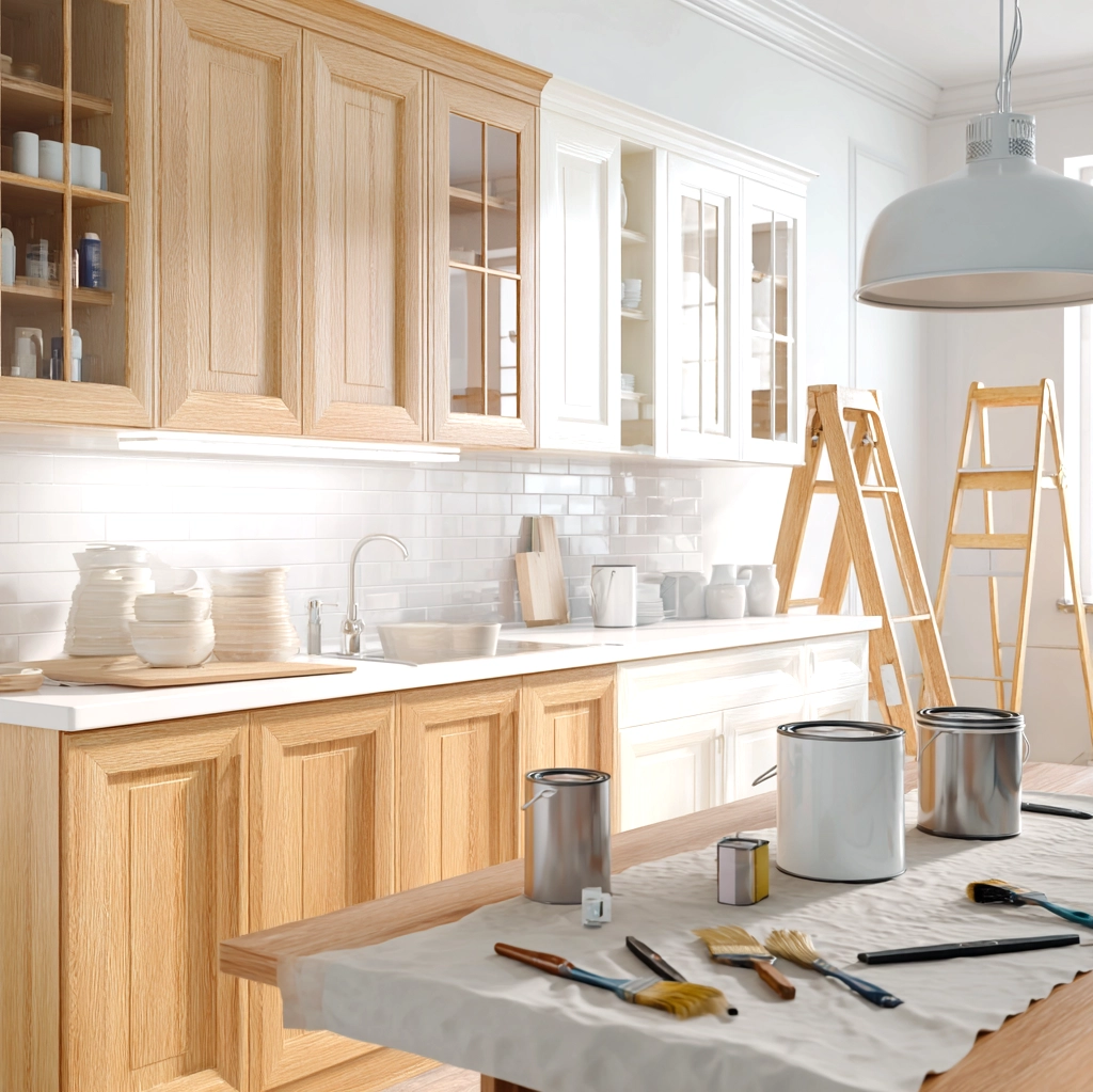 how to lighten honey oak cabinets