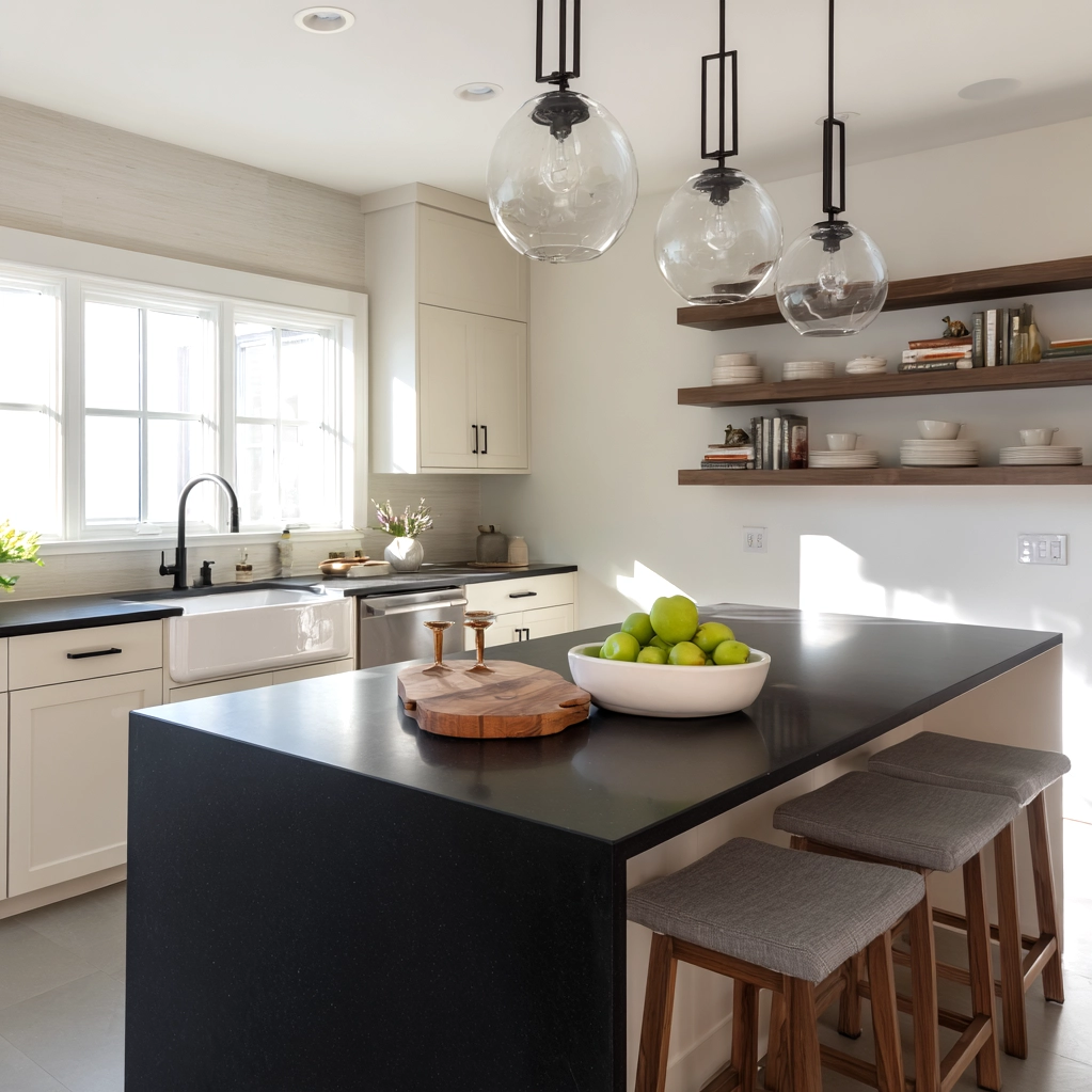 island countertop decor black