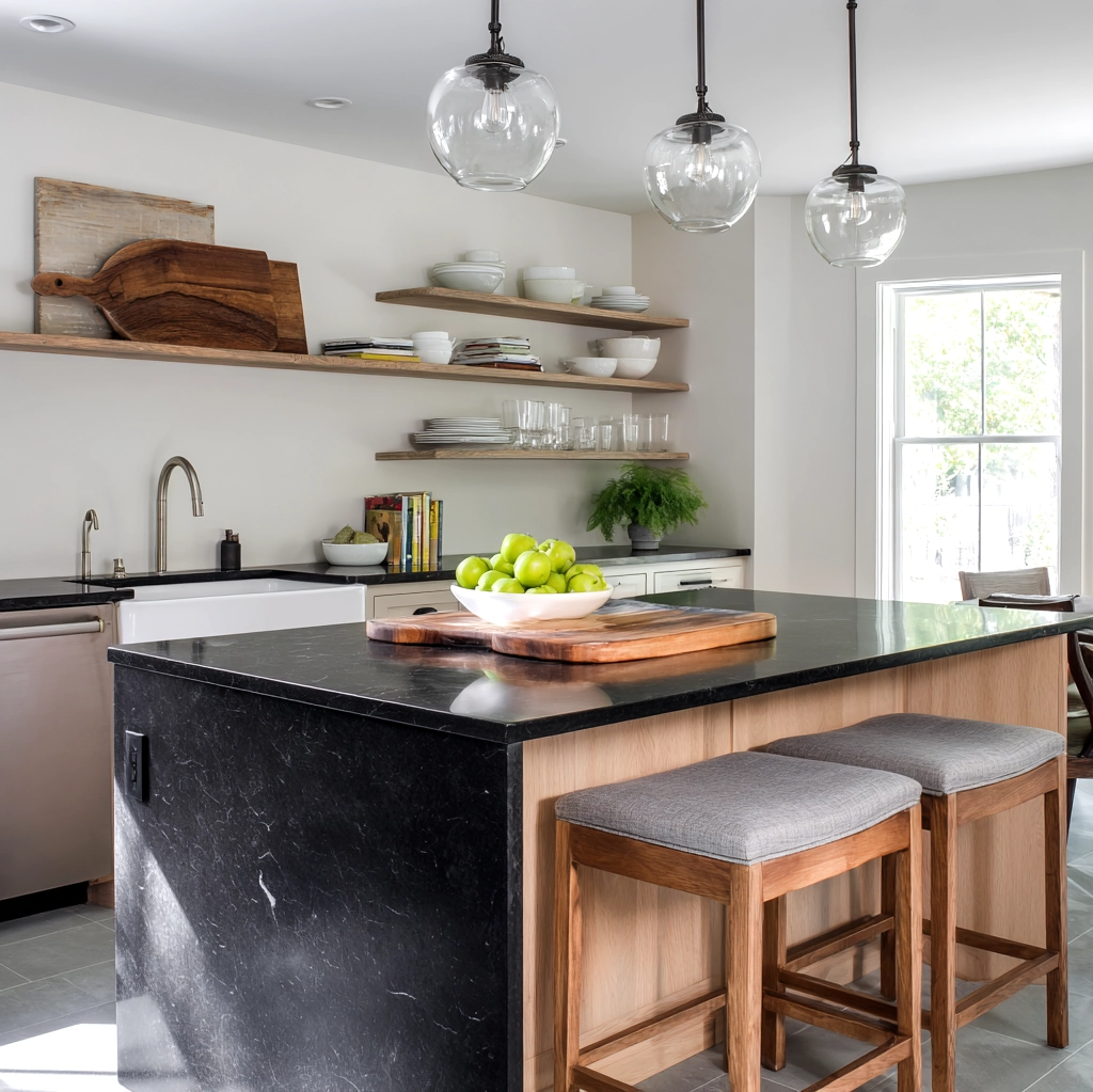 island countertop decor black