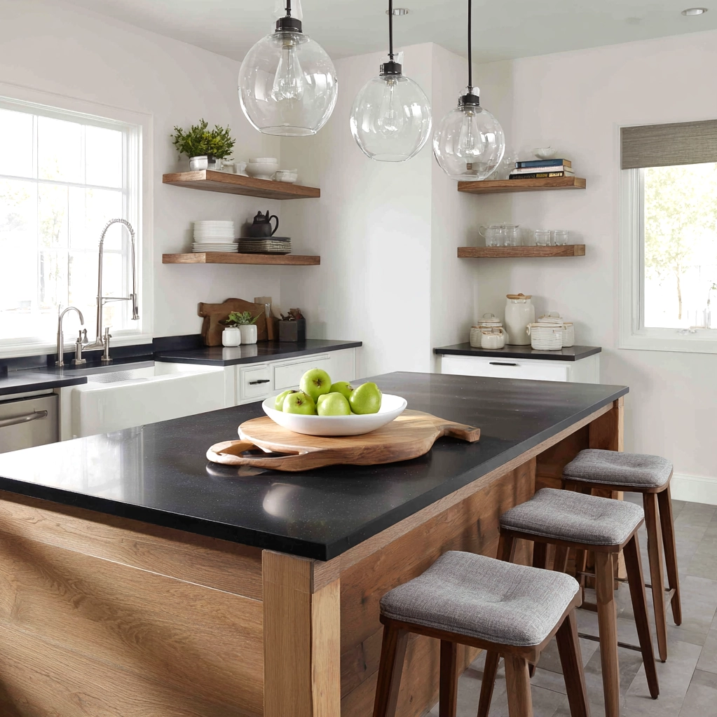 island countertop decor black