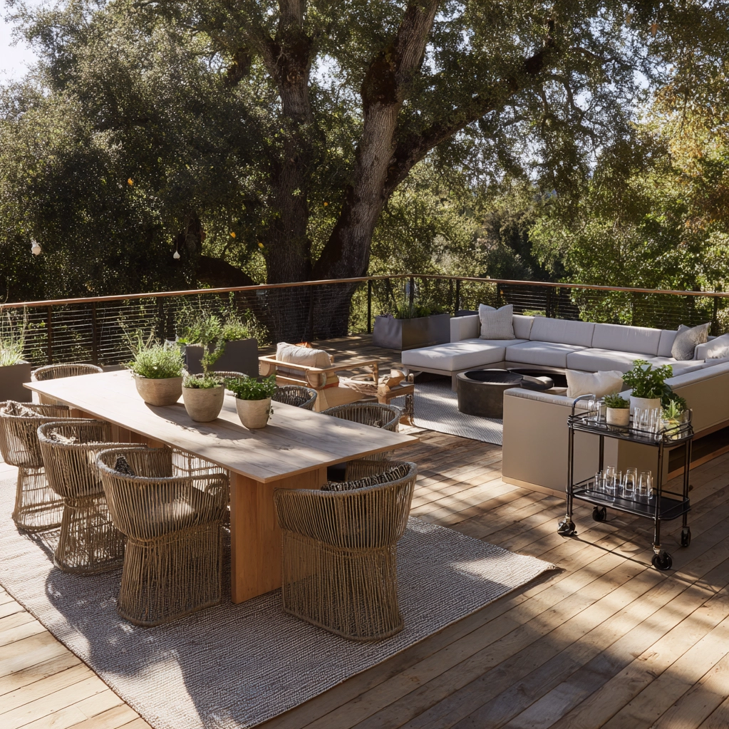 large deck furniture layout ideas