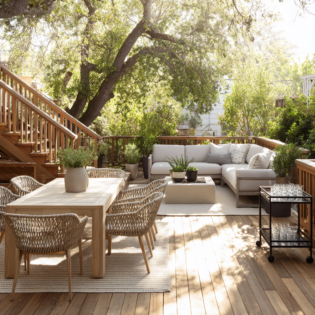 large deck furniture layout ideas