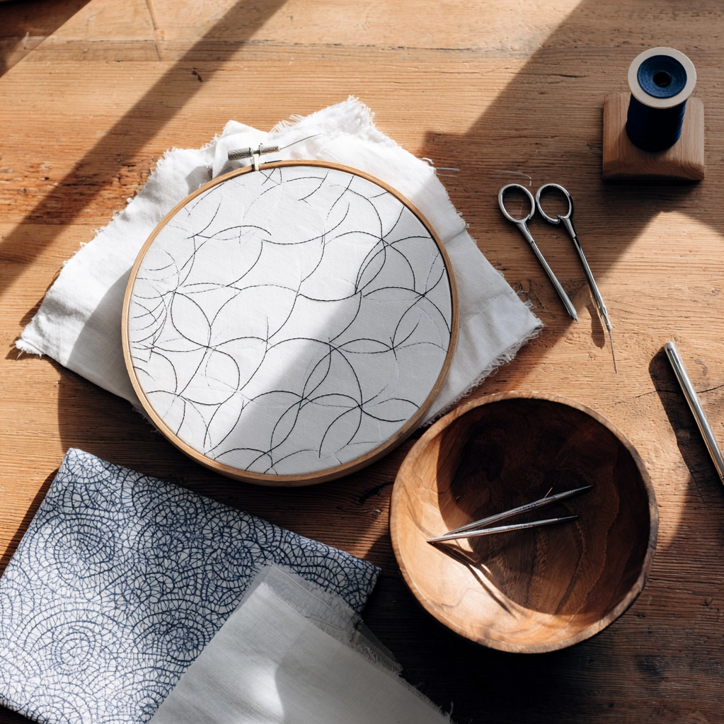 line art embroidery ideas