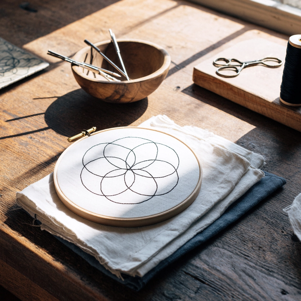 line art embroidery ideas