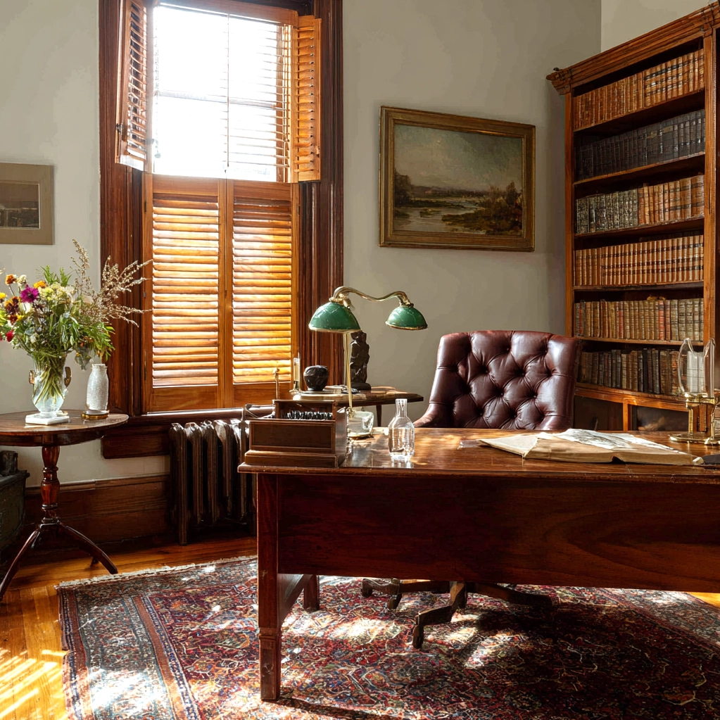 old money office decor