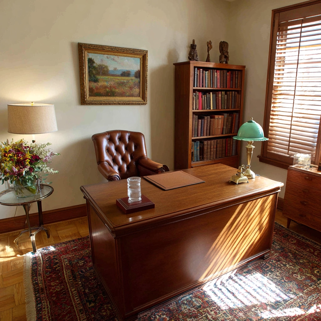 old money office decor