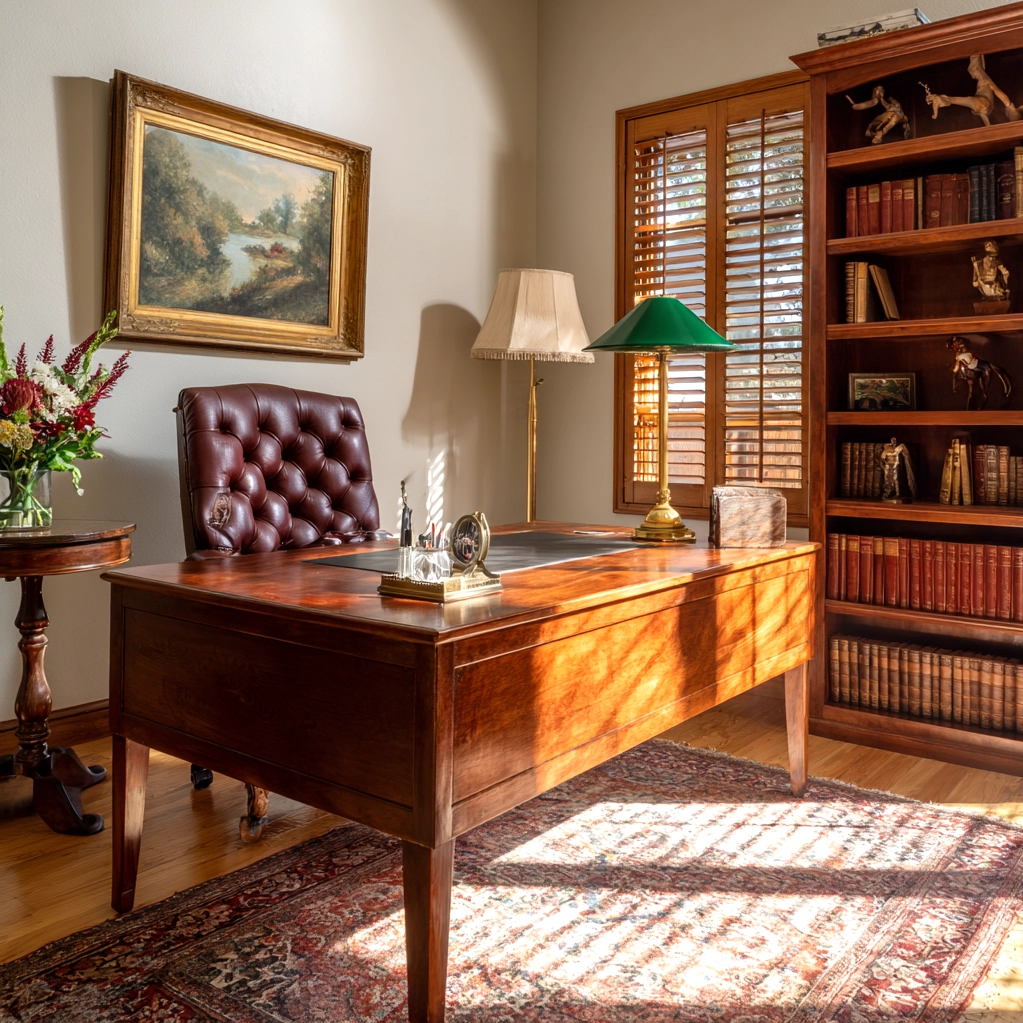 old money office decor