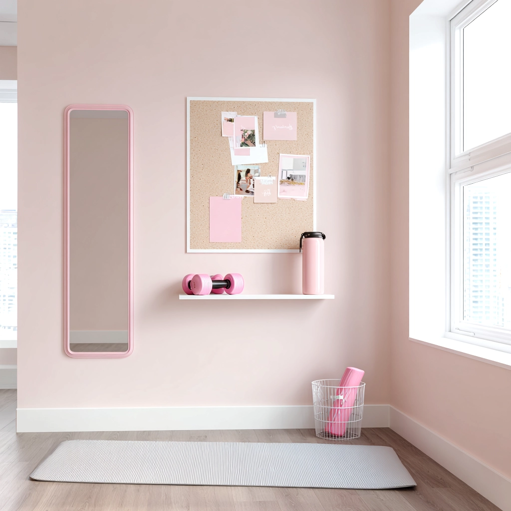 pink vision board aesthetic gym