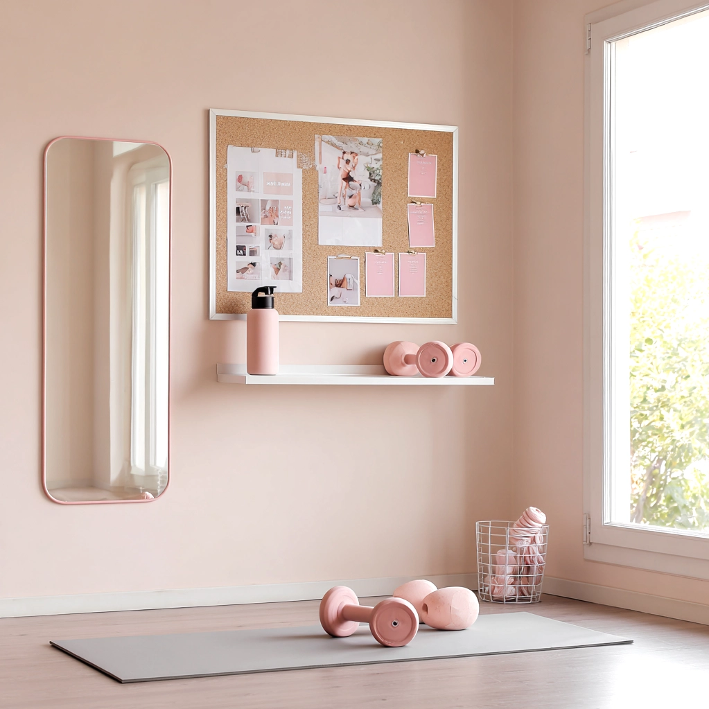 pink vision board aesthetic gym