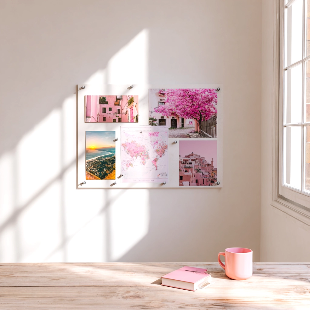 pink vision board pictures travel