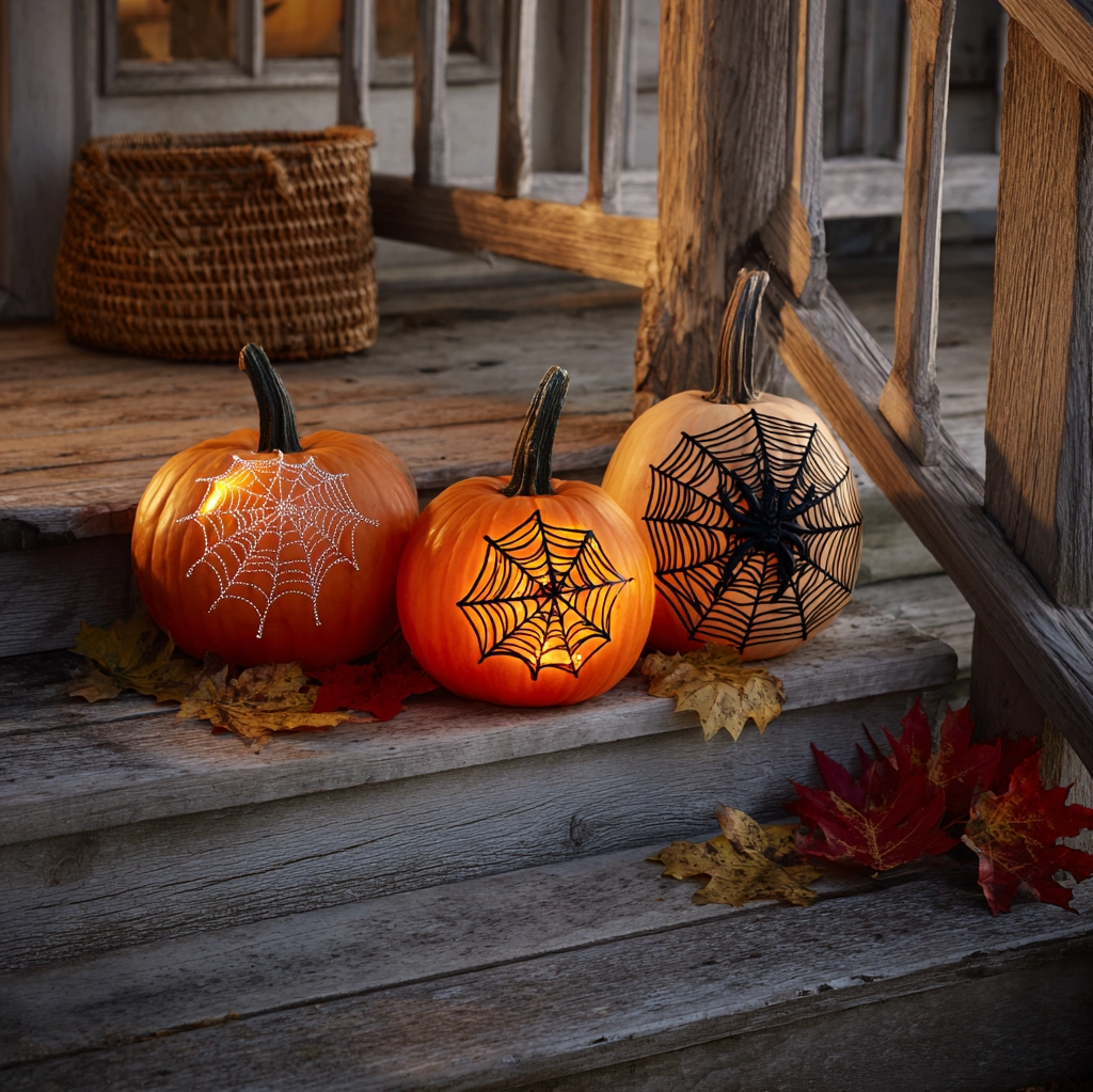 spider web pumpkin ideas