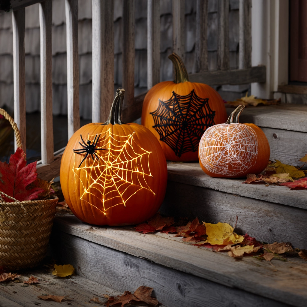 spider web pumpkin ideas