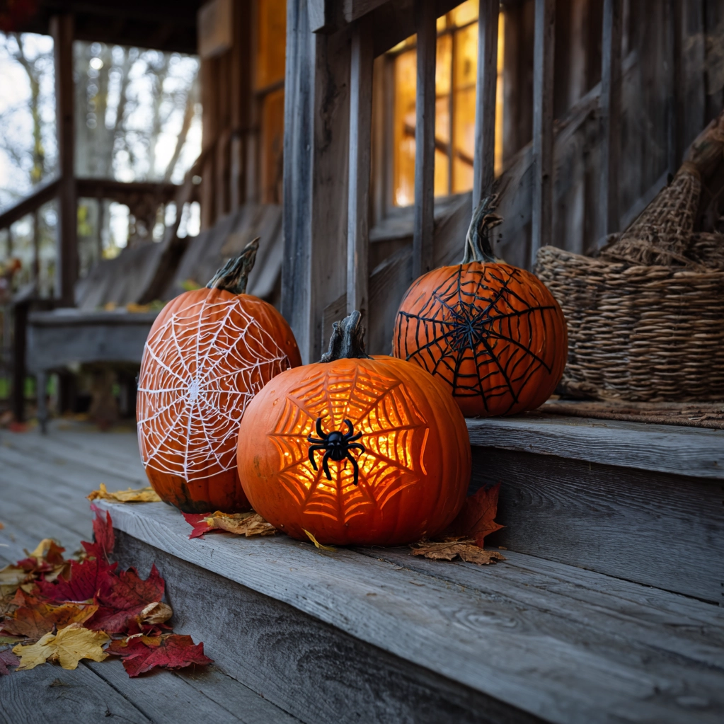 spider web pumpkin ideas