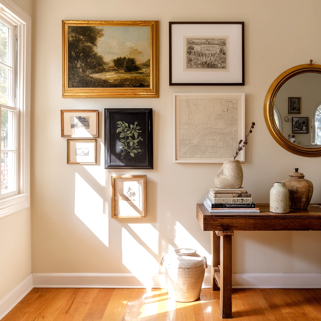 thrifted gallery wall
