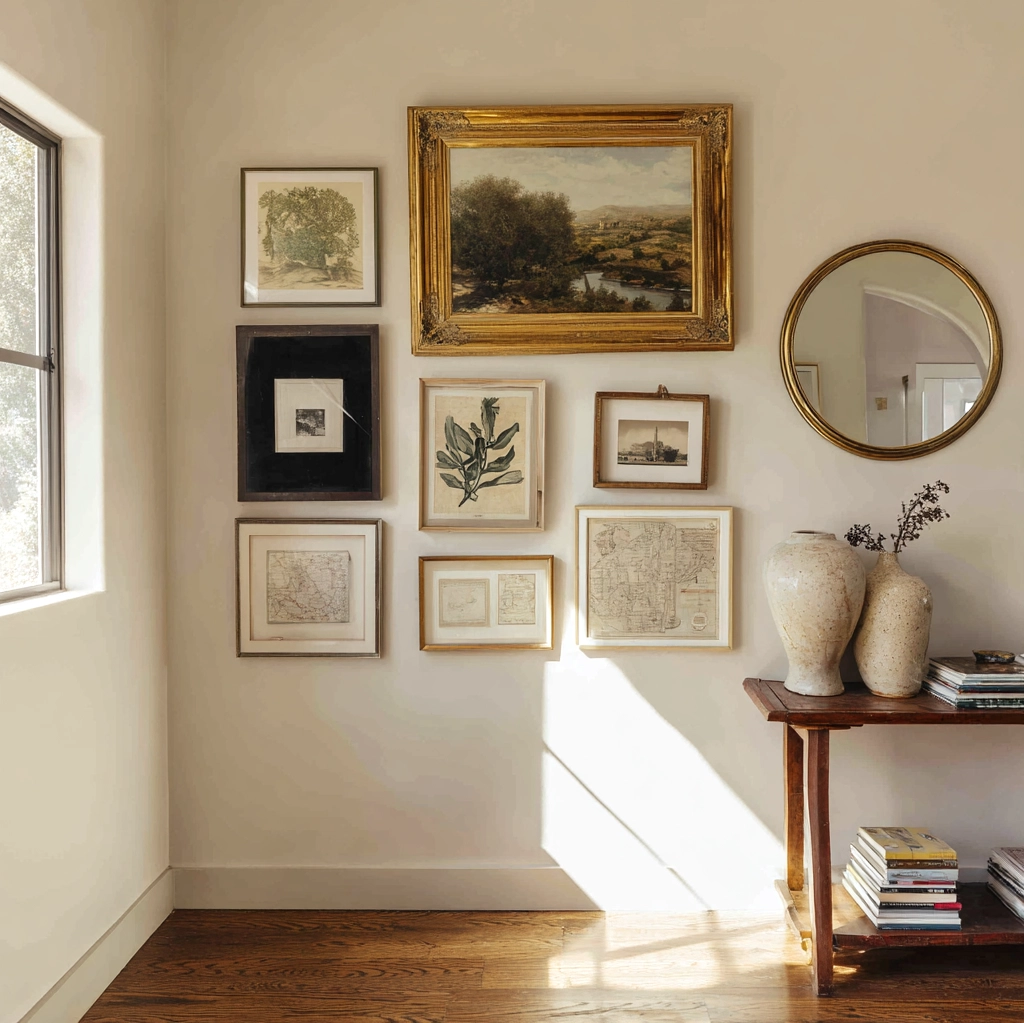 thrifted gallery wall
