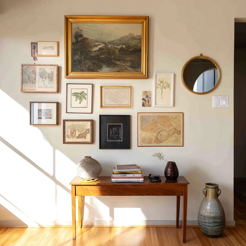 thrifted gallery wall