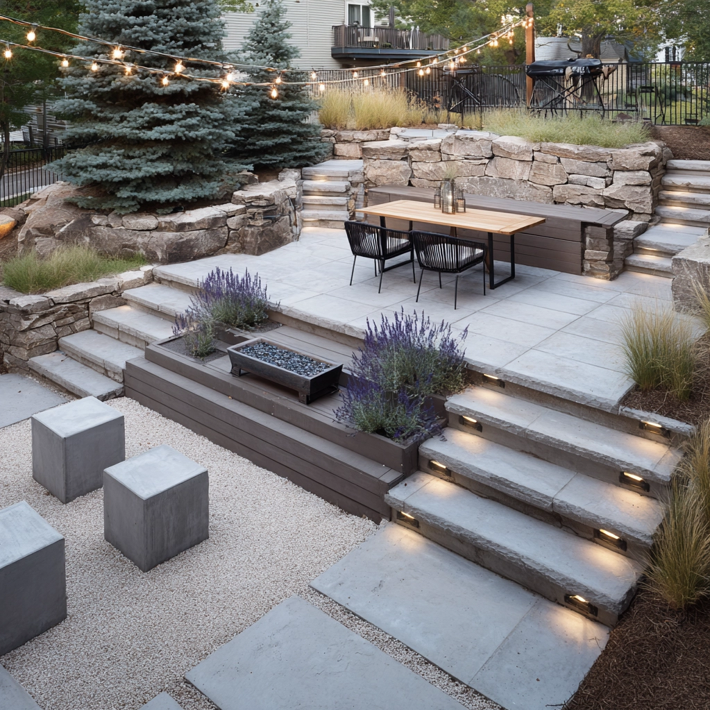 tiered patio ideas