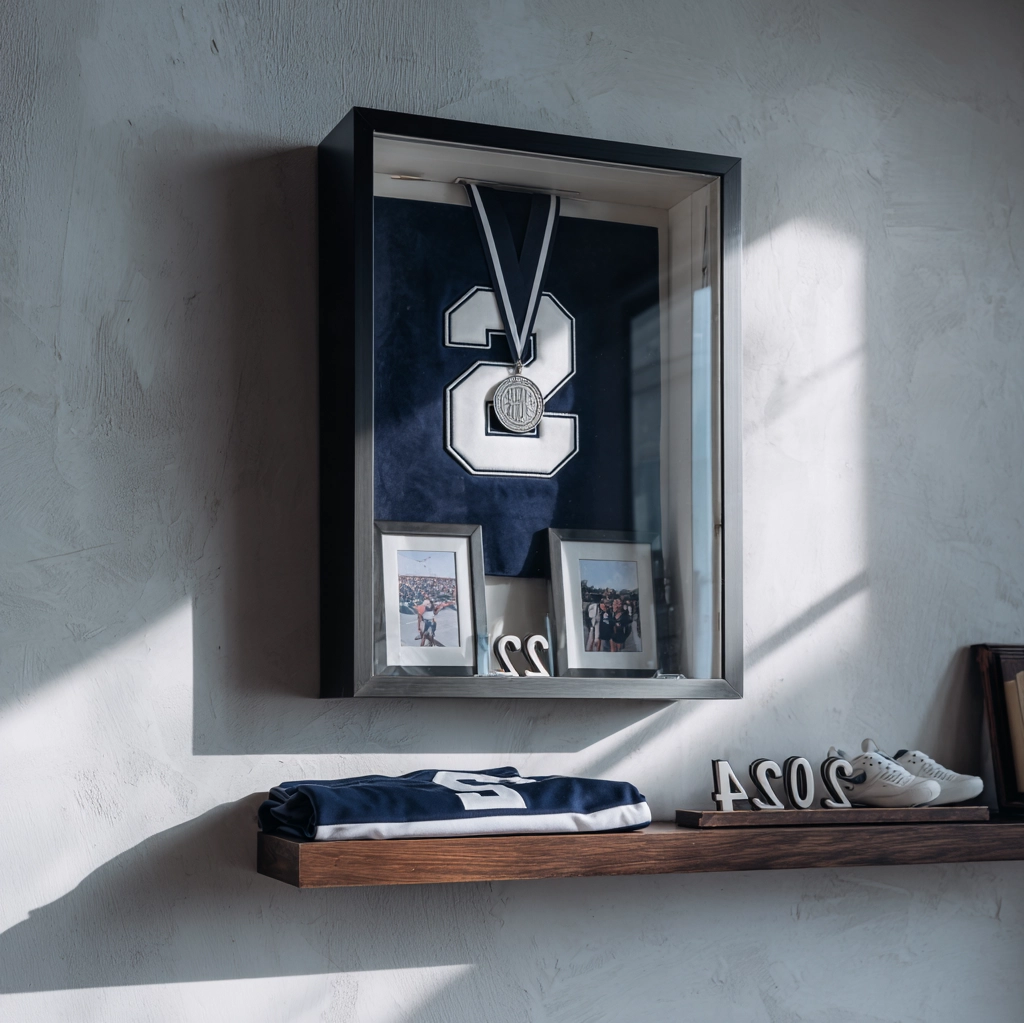 varsity letter shadow box ideas