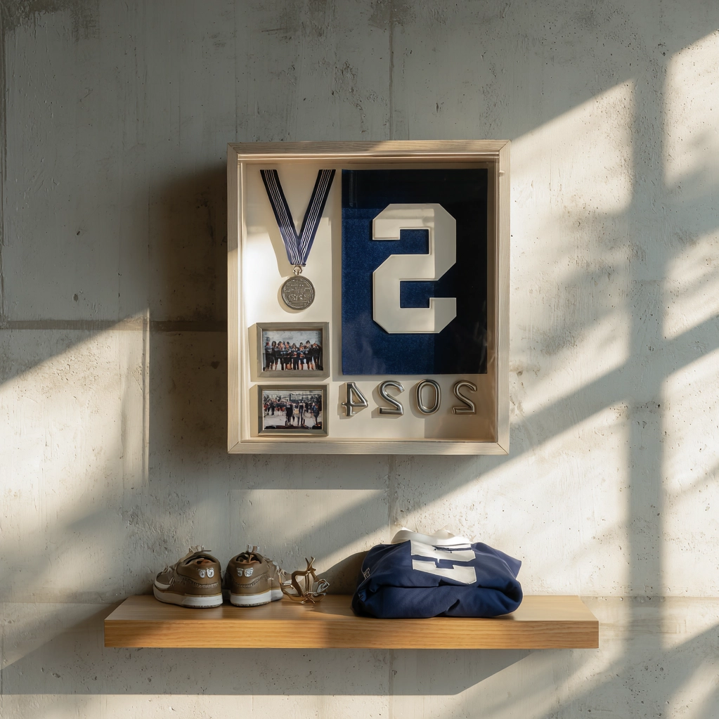 varsity letter shadow box ideas