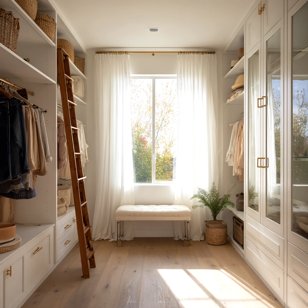 walk in closet layout with window