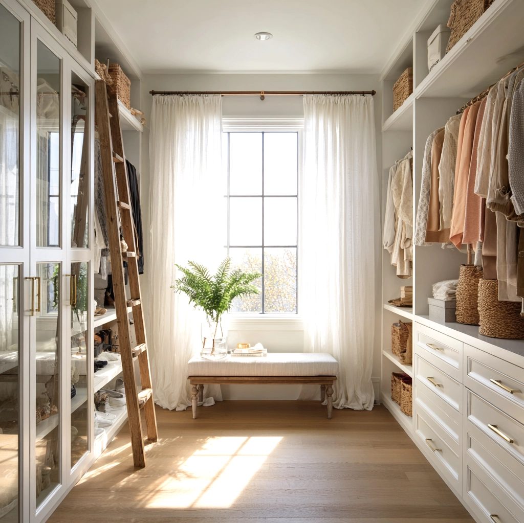 walk in closet layout with window