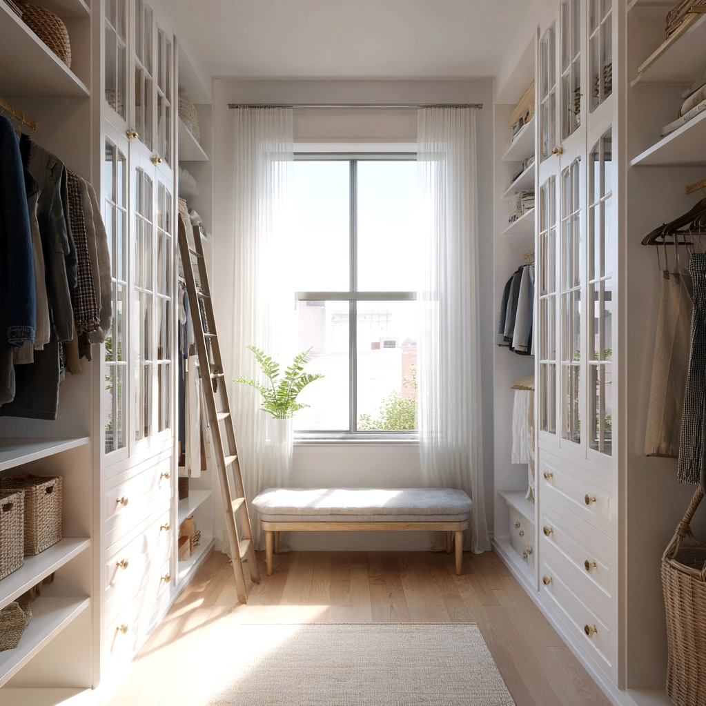 walk in closet layout with window
